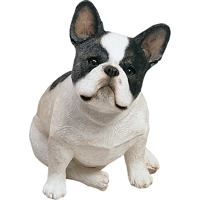 Sandicast Original Size Brindle French Bulldog Sculpture, Sitting
