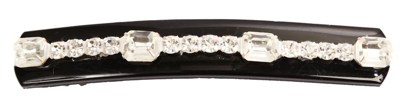 Caravan 0.5 oz X-Large Automatic Barrette Decorated with Swarovski Fancy Crystal Rhine Stone