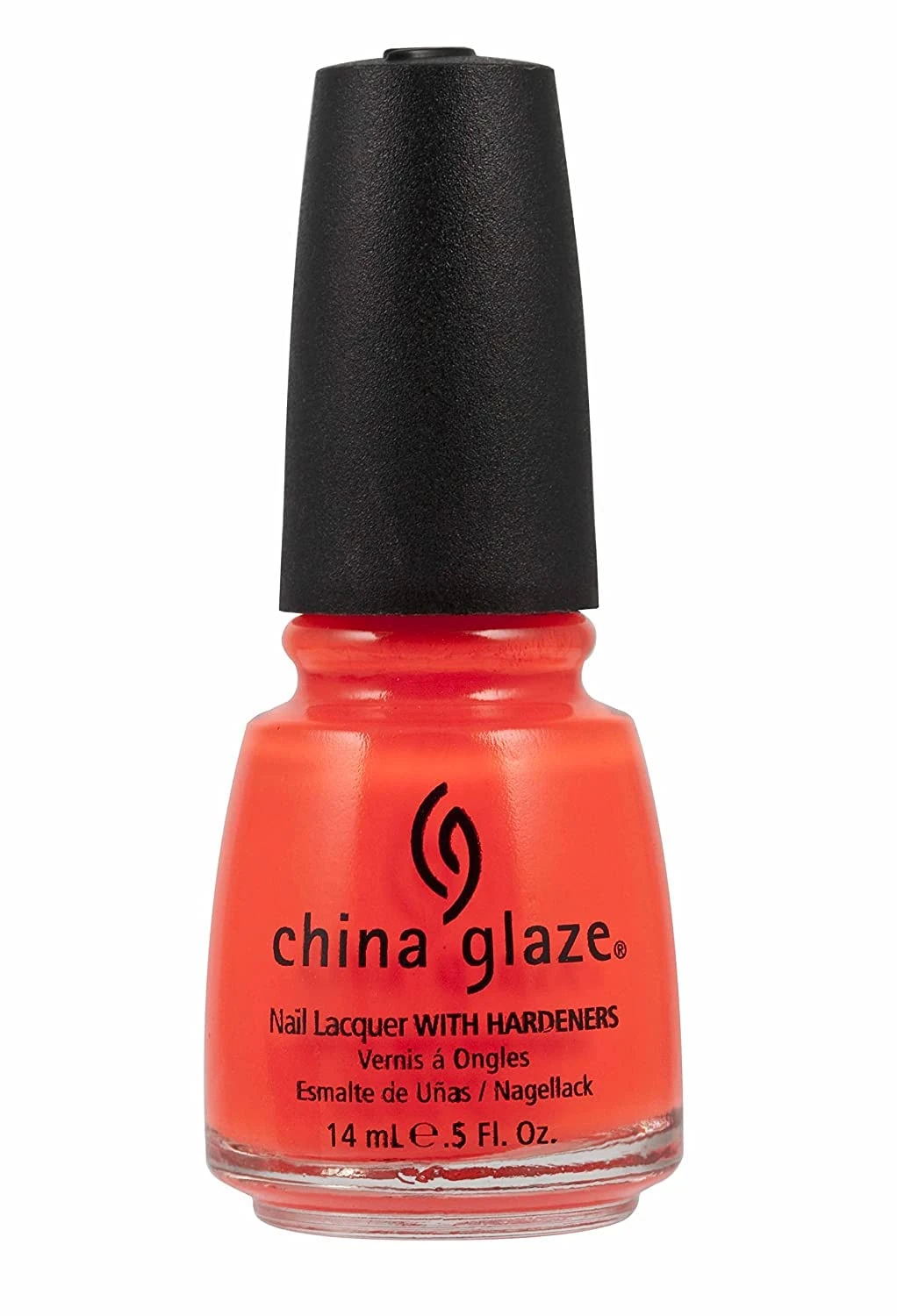 China Glaze Orange Knockout Nail Polish Lacquer with Hardeners 14ml