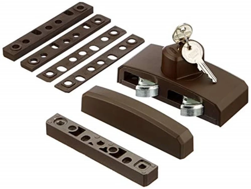 ABUS FTS96 Window Lock with Locking Mechanism via the Rotary Knob, Different Locking - ABUS Security Level 10 - 11197 - Brown