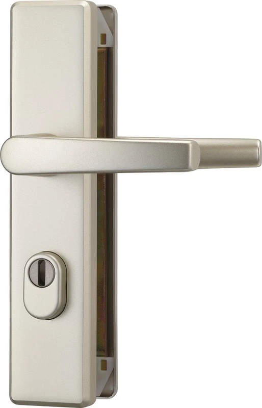 Abus KLZS714 F2 084225 Double-Sided Door Fitting with Steel Cylinder Protection Square Nickel Silver