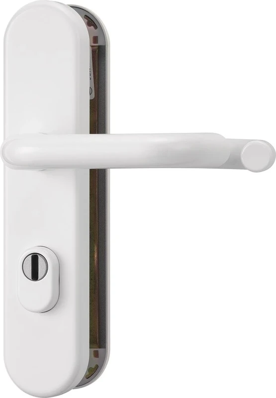 ABUS KLZS714 W EK 12237 Handle and Handle Door Fitting with Cylinder Protection with Handles on Both Sides Round White
