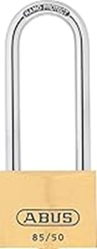 ABUS Padlock Brass 85/50HB80 - with high Shackle - for Cellar Doors, Sheds, Garage and Much More - Weatherproof - Hardened Steel Shackle - ABUS Security Level 7