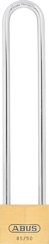 ABUS Brass Padlock 85/50HB200 - with high Shackle - for Cellar Doors, Sheds, Garage and Much More - Weatherproof - Hardened Steel Shackle - ABUS Security Level 7