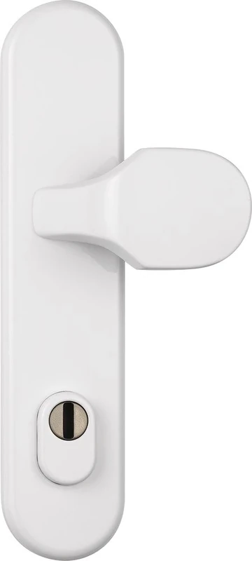 ABUS 122361 HLZS814 F1 EK Protective Door Handle Fitting with Round Cylinder Protection White