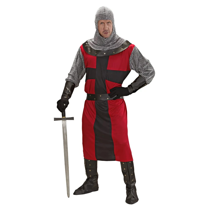 Mens Dark Age Knight Costume Extra Large UK 46" for Arthur Medieval Fancy Dress