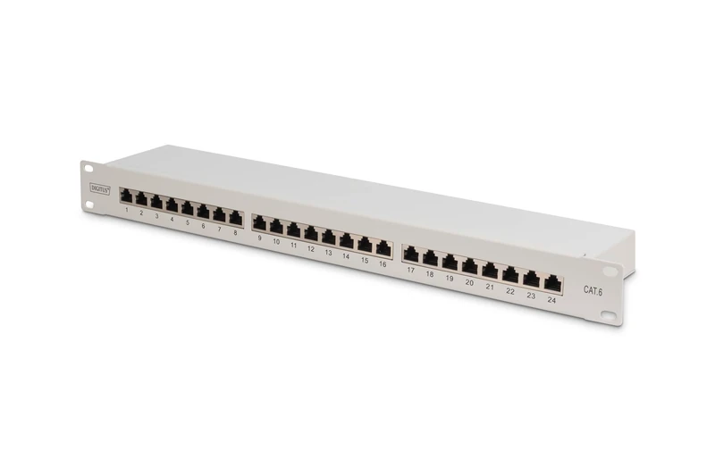 DIGITUS Cat 6 24-Port Shielded Patch Panel - 19-inch 1U