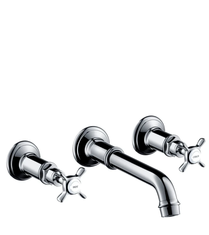 AXOR Montreux Flush-Mounted 3-Hole Washbasin Tap, Wall Mounted, Chrome