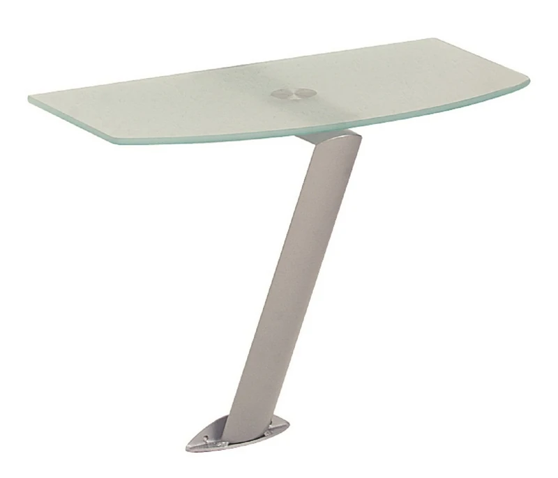 HAKU Wall Console Alu Gloss, Metal, Tempered Glass - Dim.: W 50 cm X H 41 cm X D 30 cm, Style: Modern - Image 1
