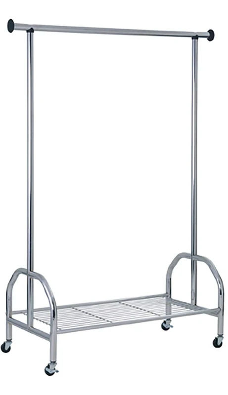 HAKU Möbel Wardrobe Chrome, Metal - Size: W 120 cm X H 165 cm X D 50 cm, Style: Modern