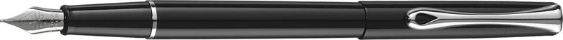 Diplomat - Traveller - Fountain Pen in Stainless Steel - Black Lacquer - Resistant and Elegant - High End - 5 Years Warranty