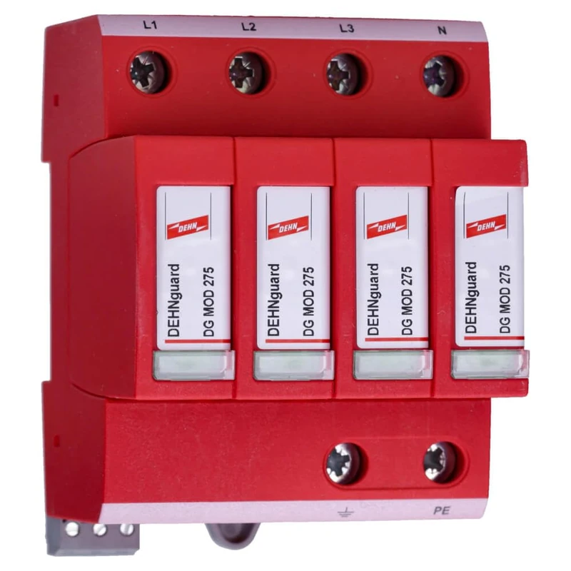 Dehn+Söhne DEHNguard DG M TNS 275 FM 230/400V IP20 Type 2 Surge Arrester for Power Engineering 952405 Black - Image 1