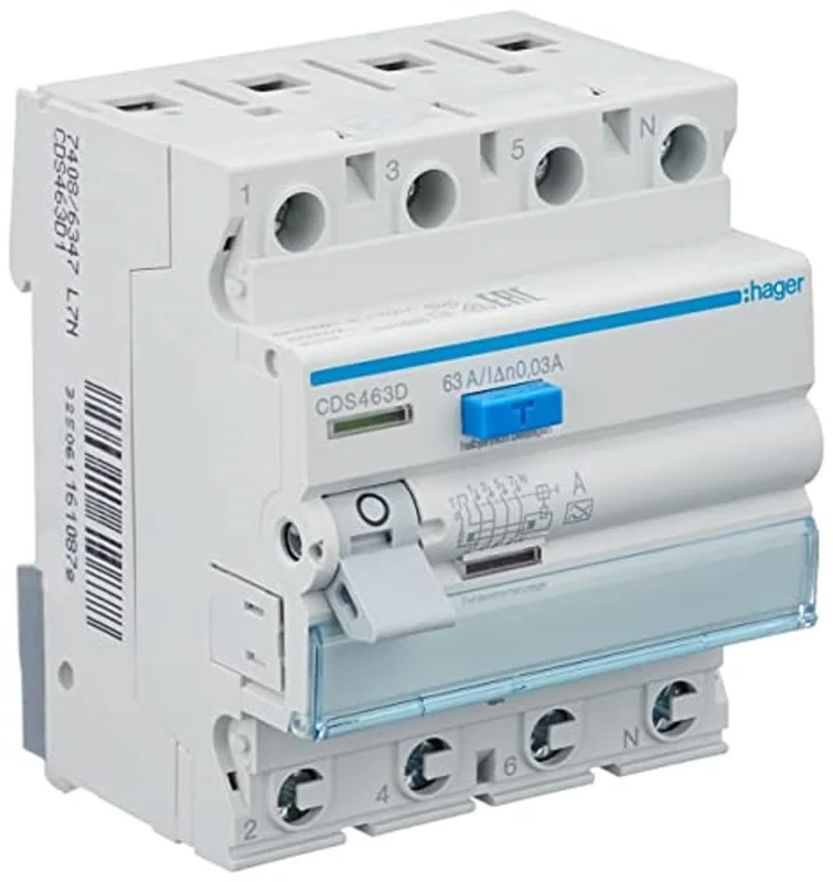 FI-Circuit Breaker 63A CDS463DQuickConnect Type A 4-Pin 30mA 400V