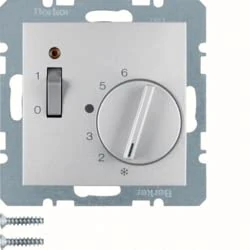 Hager – Plate Thermostat Series 1/1/Pump Pump 3/Pump 7 Aluminium - Image 1