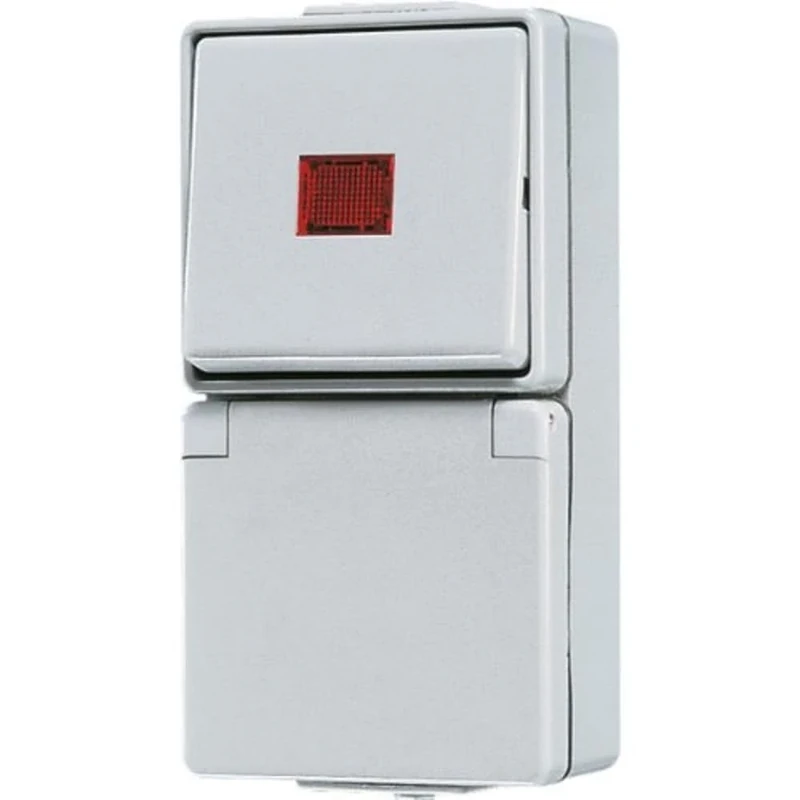 Jung 676KOW SCHUKO PLUG SOCKET WITH INDICATOR SWITCH