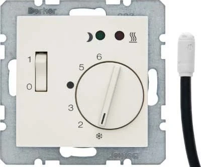 Hager S.1 – Plate Thermostat Floor Heating Switch + Lens Mechanism Series 1 White