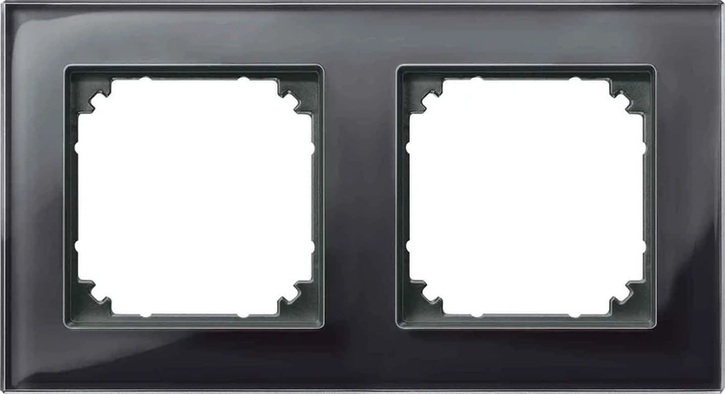 Merten 489203 M-Plan Real Glass Frame, 2 Parts, Onyx Black