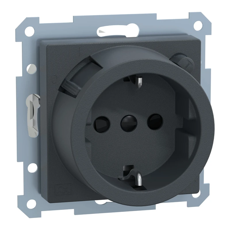 Merten 232814 FI-SCHUKO Safety Socket Insert with Touch Protection, Earthing Contact Socket, Anthracite, System M