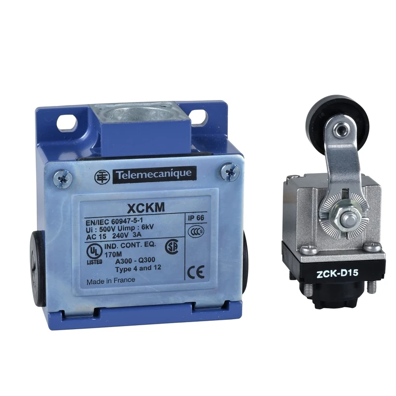 Telemecanique Sensor OsiSense XC Standard limit switch XCKM - thermoplastic roller lever - 1NC+1NO - snap action - Pg11, XCKM115