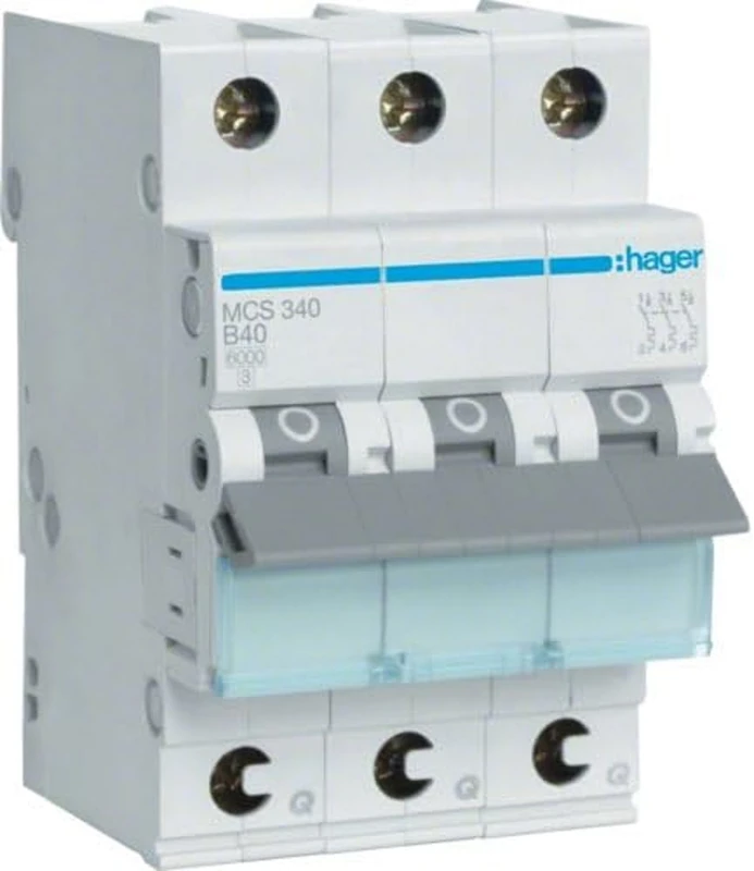 Hager MCS340 FI/LS Switch 10A 1p+N C 0.03mA 400V Grey/White