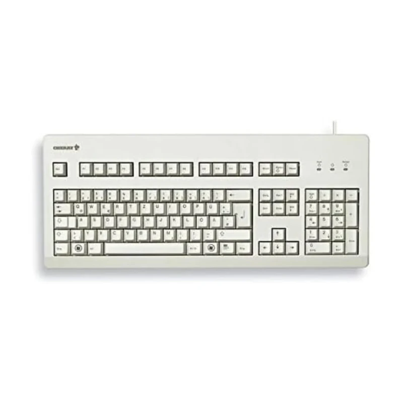 CHERRY G80-3000, Wired Mechanical Keyboard, French Layout (AZERTY), USB-Connection, Robust, Programmable Keys, MX BLACK Switches, Light Grey