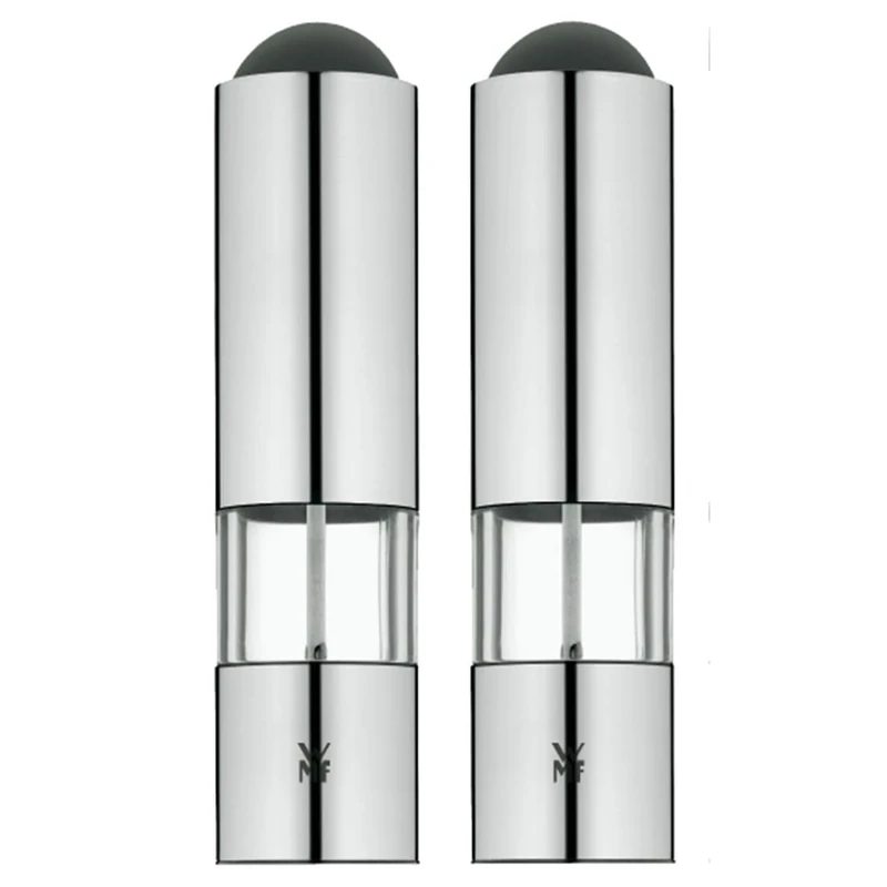 WMF 2 – Electric Salt/Pepper Mill with Batteries Set Mill Stainless Steel Acrylic Glass