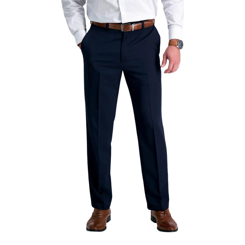 Haggar Men's Cool 18 Flat Front Pant Reg. and Big & Tall Sizes, Navy, 44W x 29L