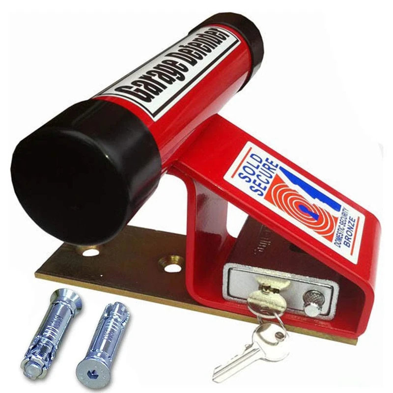Garage Door Security with The British Made Garage Defender & Padlock Sold Secure Protect Your Assets Red Powder Coated Finish …