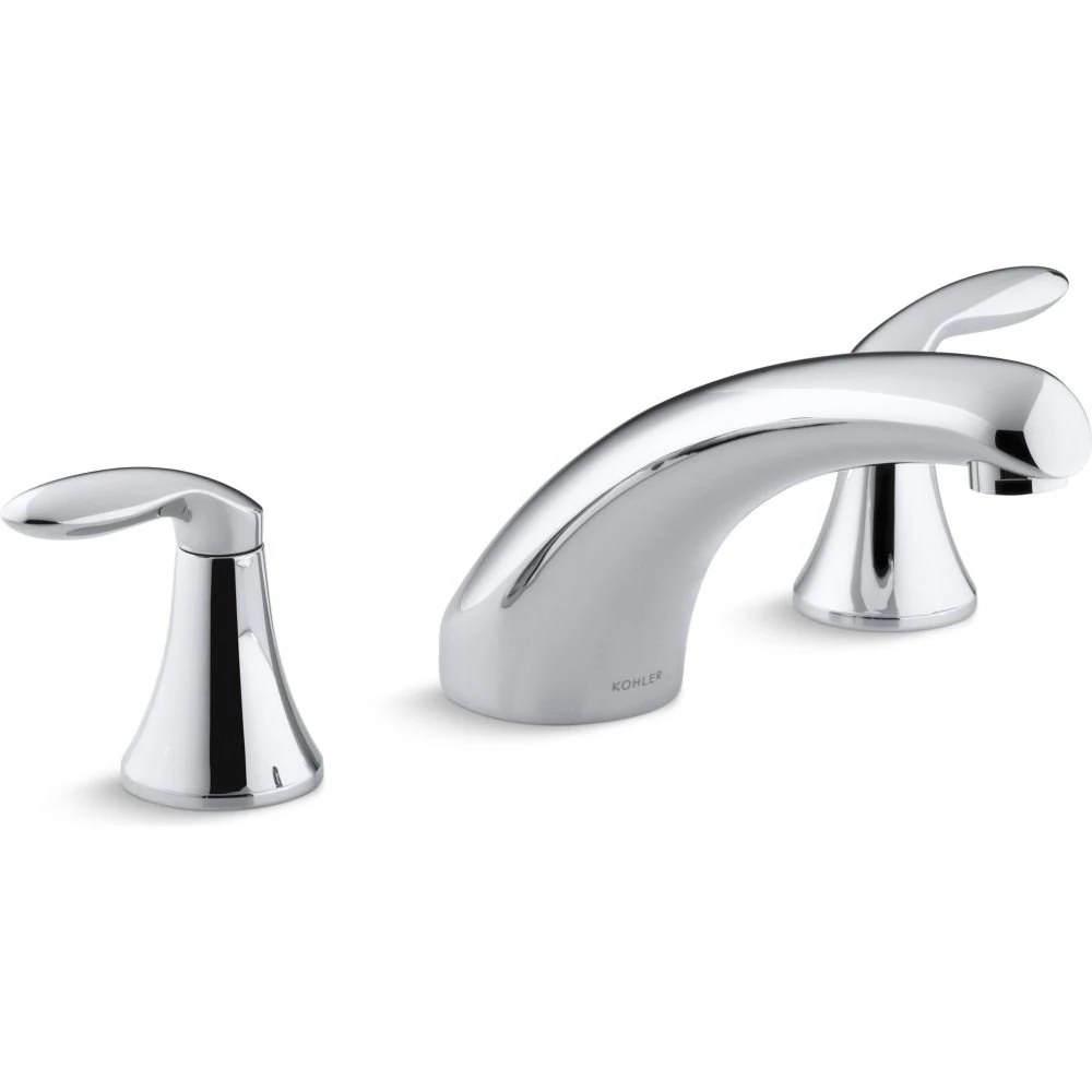 KOHLER K-T15290-4-CP Coralais Deck-Mount Bath Faucet Trim with 8" spout and Lever Handles, Polished Chrome(Valve not Included)