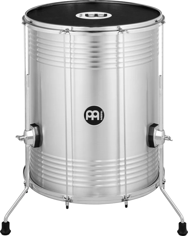 Meinl Percussion Traditional Aluminum Surdo - Medium-Large Samba Drum - Height-Adjustable -18-inch Diameter - 22-inch Height - Aluminum, Silver (SU18-L)