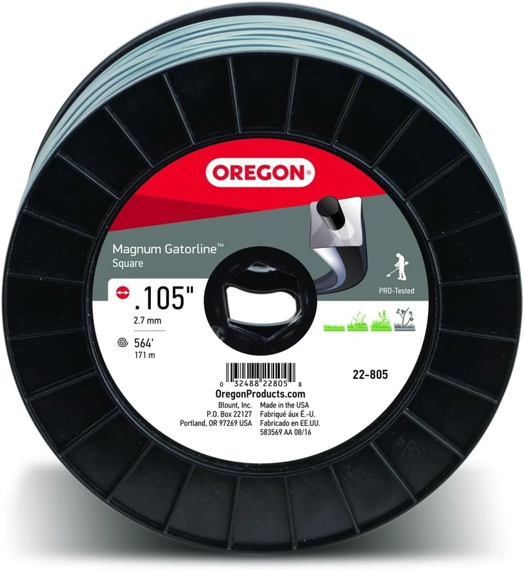 Oregon 22-805 Gatorline Heavy-Duty Professional Magnum 3-Pound Spool of .105-Inch-by-564-Feet Square String Trimmer Line