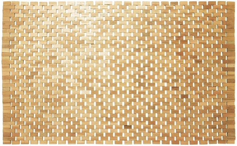 Sealskin Woodblock Bath Mat, Teak, 52 x 0.8 x 90 cm