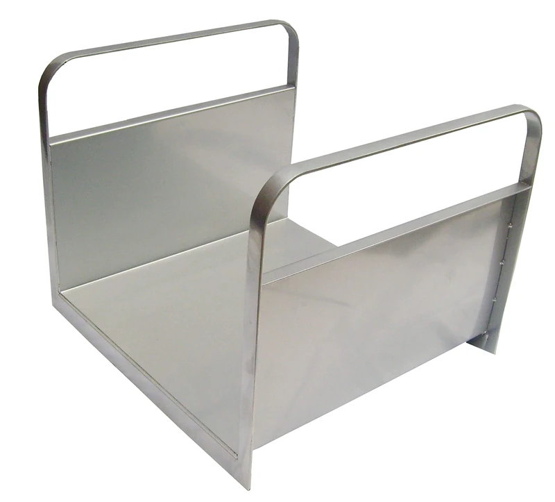 Metrox Milano 99106 Wood Basket with Two Handles 43 x 41 x 35 cm Stainless Steel