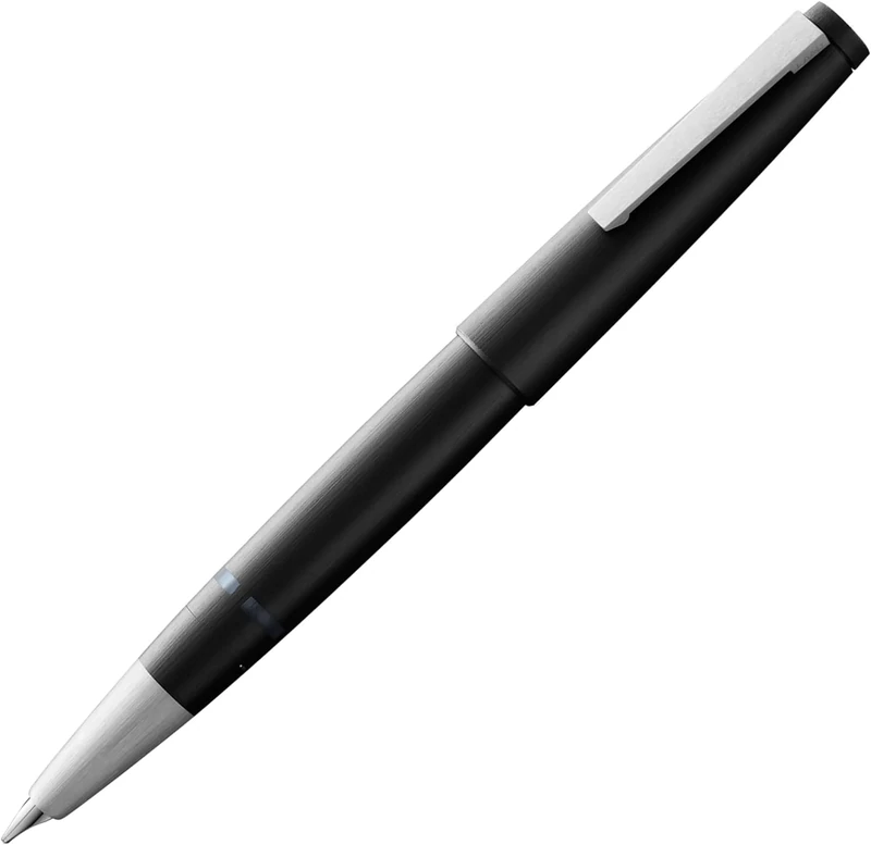Lamy 2000 black - elegant Fountain Pen in robust fibreglass barrel - 14 ct. gold nib, partially platinum-plated - nib size OM