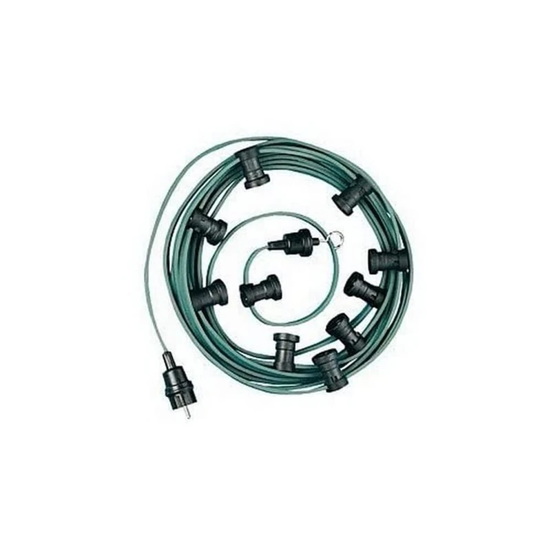 jäger DIREKT 680.2020 Illukette set, E27, 20 m with 20 mounted sockets, green, 1 - Image 1