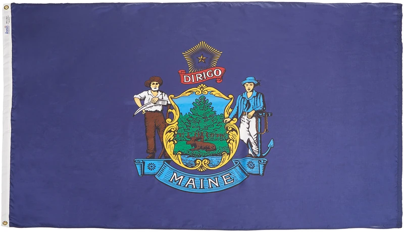 Annin Flagmakers Maine State Flag 4x6 ft. Nylon SolarGuard Nyl-Glo 100% Made in USA to Official State Design Specifications Model 142270 - Image 1