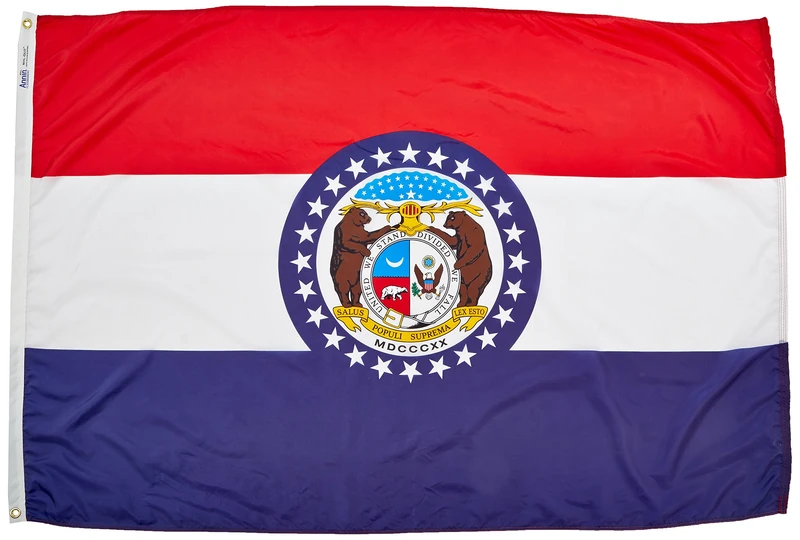 Annin Missouri State Flag 4x6 ft. Nylon SolarGuard Nyl-Glo 100% Made in USA to Official State Design Specifications Flagmakers. Model 142970