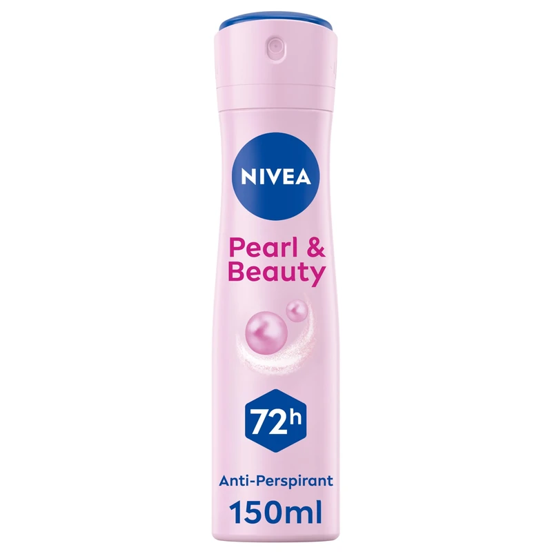 NIVEA Pearl & Beauty Anti-Perspirant Deodorant Spray (150ml), Women's Deodorant Spray with 72H Sweat and Odour Protection, Anti-Perspirant for Women with Pearl Extracts