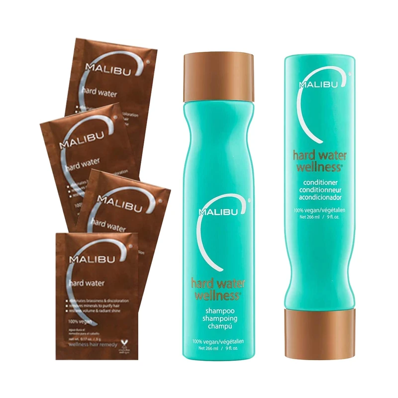 Malibu Hard Water Wellness Treatment Kit, 9 Oz Shampoo, 9 Oz Conditioner And 0.17 Hard Water Treatment - Image 1