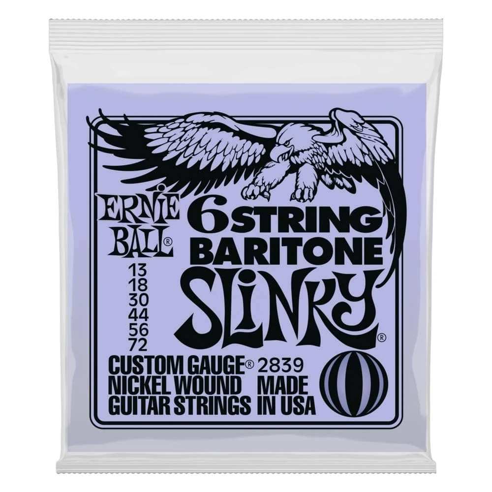 Ernie Ball P02839 Slinky 6-String w/ small ball end 29 5/8 scale Baritone Guitar Strings - 13-72 Gauge