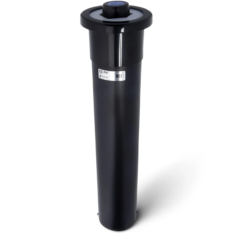 San Jamar C2210 Euro EZ Fit In Counter Cup Dispenser, Fits 6oz to 24oz Cup Size, 2-7/8" to 3-7/8" Rim, 23-1/4" Tube Length