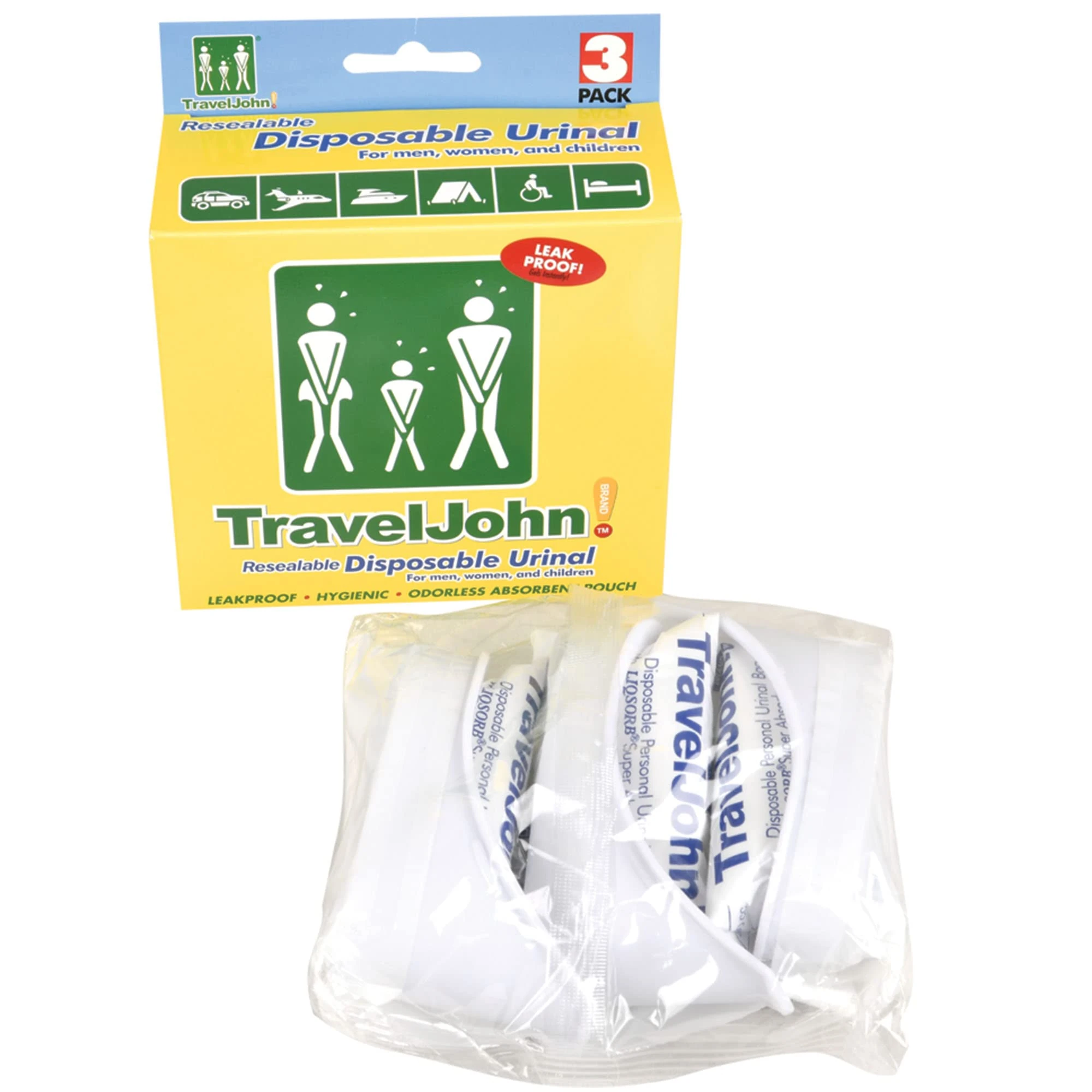 Care Plus TravelJohn Disposable Urinal - 3-Pack