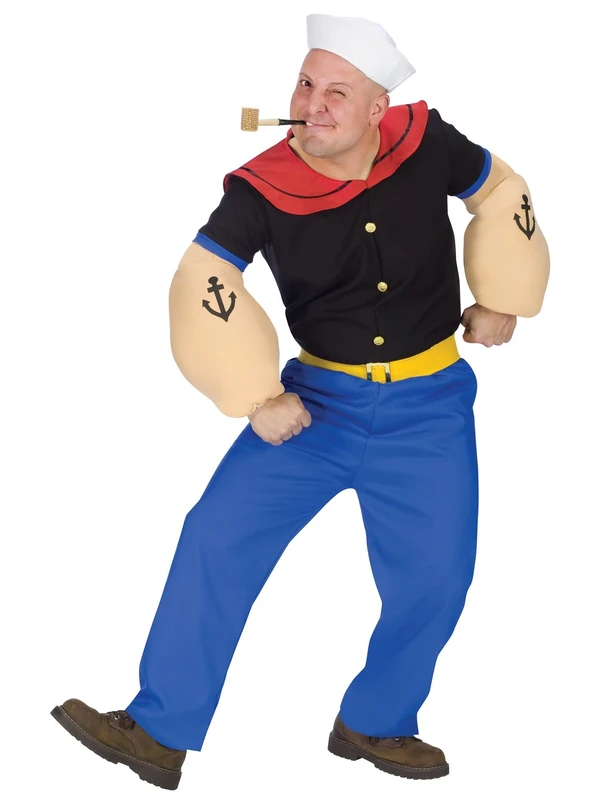 Adult Popeye Fancy Dress Costume Standard