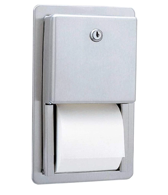 Bobrick B-3888 Classic Series Toilet Paper Dispenser with Recessed Multiroll Dispenser Stainless Steel