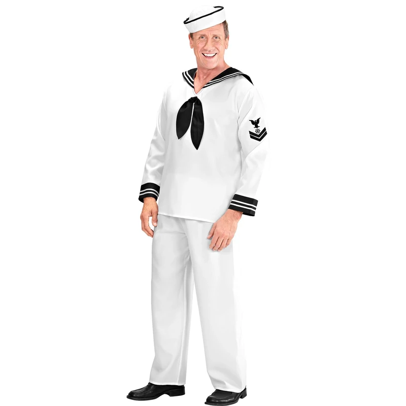 Mens Sailor Heavy Fabric Costume Extra Large UK 46" for Sea Navy Fancy Dress