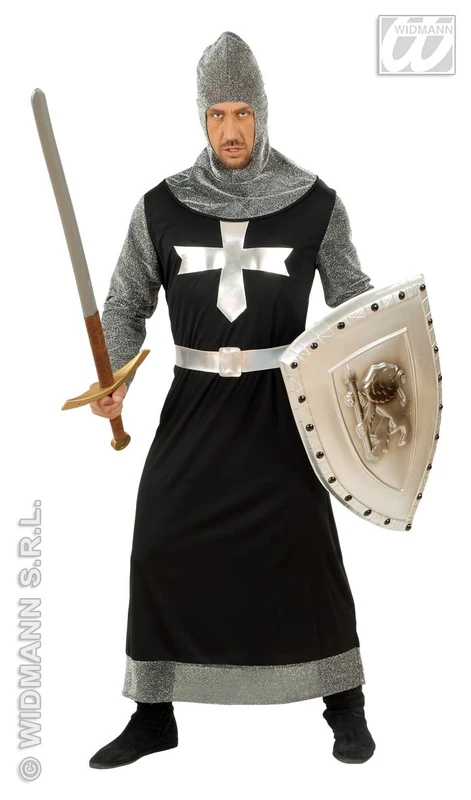Widmann Milano Dark Crusader Knight Costume - XL Black/Silver