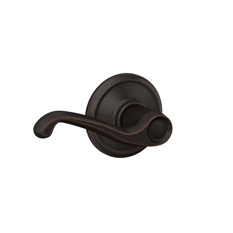 SCHLAGE F10FLA716 Flair Door Lever Hall & Closet Passage Handle, Aged Bronze, Standard