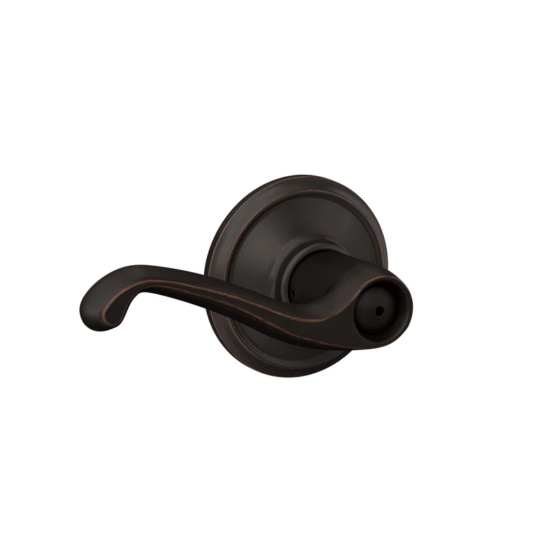 SCHLAGE F40FLA716 Privacy Lever, Aged Bronze, Bed/Bath_Flair - Image 1
