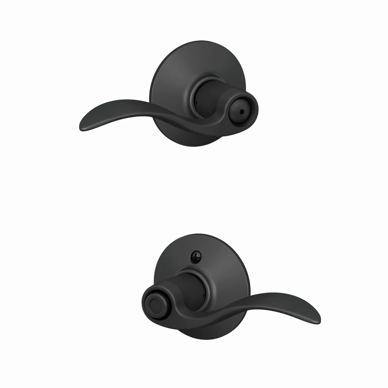 SCHLAGE F40ACC622 Privacy, Matte Black F40 Acc 622 Accent Door Lever, Bed & Bath Lock