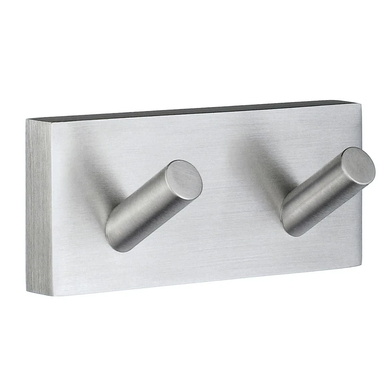 Smedbo House Double Towel Hook, Brass, Silver, 9 x 4 x 4 cm